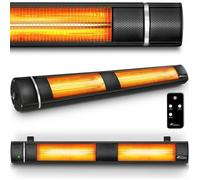TRESKO Radiateur infrarouge extérieur 3000W | Chauffage radiant terrasse | murale | inclination | télecommande | 3 niveaux | intérieur et extérieur (Noir)