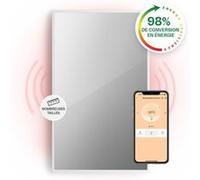 Radiateur infrarouge - Klarstein La Palma 1000 - Miroir chauffant - 120x60cm - 1000W - Connecté - Blanc Blanc G