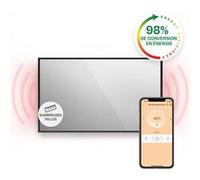 Radiateur infrarouge - Klarstein La Palma 1000 - Miroir chauffant - 120x60cm - 1000W - Connecté - Noir Noir G