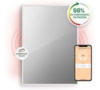 Radiateur infrarouge - Klarstein La Palma 750 - Miroir chauffant - 85x60cm - 750W - Connecté - Blanc Blanc G