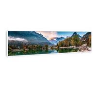 Radiateur infrarouge - Klarstein Wonderwall Air Art - Panneau chauffant - 120x30cm - 350W - Connecté - Lac cadre blanc Multicolore G