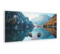 Radiateur infrarouge - Klarstein Wonderwall Air Art - Panneau chauffant - 120x60cm - 700W - Connecté - Lac horizontal cadre blanc Multicolore G