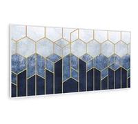Radiateur infrarouge - Klarstein Wonderwall Air Art - Panneau chauffant - 120x60cm - 700W - Connecté - Ligne bleue cadre blanc Multicolore G