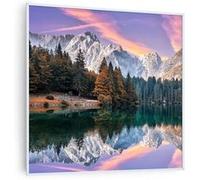 Radiateur infrarouge - Klarstein Wonderwall Air Art - Panneau chauffant - 60x60cm - 350W - Connecté - Lac cadre blanc Multicolore G