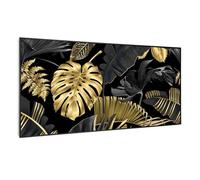 Radiateur infrarouge - Klarstein Wonderwall Air Art Smart - Connecté - Feuille noir cadre noir - 120x60cm - 700W