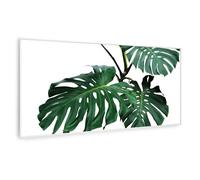 Radiateur infrarouge - Wonderwall Air Art - Panneau chauffant - 120x60cm - 700W - Connecté - Feuilles vertes cadre blanc