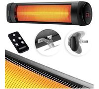 MONZANA® Radiateur infrarouge MZH2501 minuteur 24h 2500W 3 niveaux chauffage télécommande housse 90° extérieur chauffage radiant terrasse noir