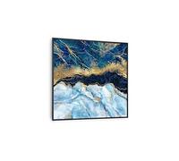 Radiateur infrarouge - Wonderwall Air Art - Panneau chauffant - 60x60cm - 350W - Connecté - Marbre bleu cadre noir