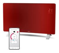 Radiateur intelligent Wi-Fi en verre - SENCOR - SCF 4742RD - 2400 W - 2 niveaux - Thermostat - Rouge