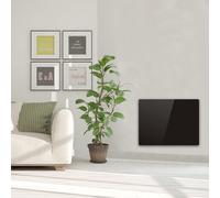 Radiateur ?lectrique en verre GLASS Noir C?ramique 1000W