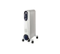 Élément chauffant mobile chauffage au mazout Radiateur chauffant à rouleaux, thermostat de protection contre les déclenchements, blanc, 800/1200/2000 watts, LxHxP 24x62x39 cm, Nedis HTOI30WT9