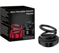 Radiateur moléculaire cinétique portable 2025 dégivreur de voiture en verre rotatif à énergie solaire double anneau d'aromathérapie pour voiture, salon, chambre à coucher (noir)