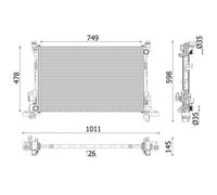 Radiateur moteur MAHLE CR 2637 000P
