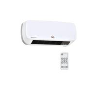 HOMCOM Radiateur mural soufflant 2000 W - chauffage céramique PTC - 3 niveaux de puissance - télécommande incluse blanc noir