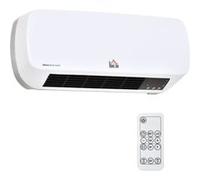 Radiateur mural soufflant 2000 W - chauffage céramique PTC - 3 niveaux de puissance - télécommande incluse blanc noir
