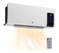 HOMCOM Radiateur soufflant mural chauffage céramique PTC - 1000 W / 2000 W oscillation minuterie avec télécommande blanc