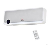 Radiateur mural soufflant oscillant 2000 W - chauffage céramique PTC - 3 niveaux de puissance - télécommande incluse blanc argenté