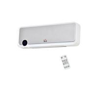 HOMCOM Radiateur Mural Soufflant Oscillant 2000 W Blanc Argenté