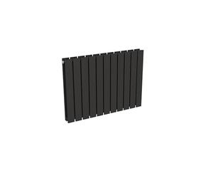 Radiateur noir mural eau chaude horizontal en acier double lame | 60 x 80 cm 1 214 Watt chauffage central | 4 raccordements 15x21 (1/2) série NYTIA by NOYON & THIEBAULT