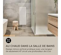 Radiateur Ontario 120x45 1/2" avec raccord latéral, installation murale 485 W