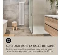 Radiateur Ontario 180 x 45 1/2" connexion latérale installation murale Slim 485 Watt
