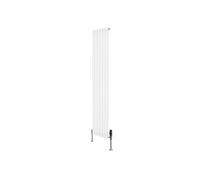 Radiateur à Colonnes Ovales & Vannes 1 Panneau 1800 x 360 mm en Acier Carbone Blanc Chauffage Centrale Moderne Horizontale Monté Sur Mur Cuisine [Brosse de Nettoyage & Supports INCLUSES]