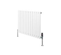 Radiateur Ovale 1 Panneau & Vannes 600 x 780 mm en Acier Blanc Horizontale