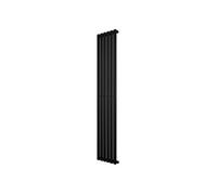 Radiateur à Colonnes Ovales 1 Panneau 1800 x 360 mm en Acier Carbone Noir Chauffage Centrale Moderne Horizontale Monté Sur Mur Cuisine [Brosse de Nettoyage & Supports INCLUSES]