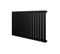 Radiateur Ovale à 1 Panneau 600 x 1020 mm en Acier Noir Horizontale