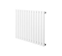Radiateur à Colonnes Ovales 1 Panneau 600 x 780 mm en Acier Carbone Blanc Chauffage Centrale Moderne Horizontale Monté Sur Mur Cuisine [Brosse de Nettoyage & Supports INCLUSES]