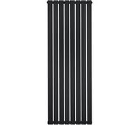 Radiateur Plat à 1 Colonne 1600 x 560 mm en Acier Noir Verticale Noir
