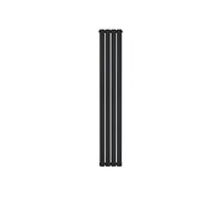 Radiateur Plat à 1 Colonne 1800 x 280 mm en Acier Noir Verticale