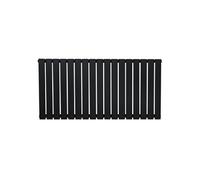 Radiateur Plat à 1 Colonne 600 x 1190 mm en Acier Noir Horizontale Noir