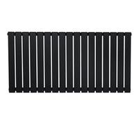 Radiateur Plat à 1 Colonne 600 x 1190 mm en Acier Noir Horizontale Noir