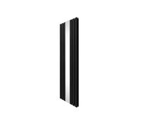 Radiateur Plat & Miroir Intégré 1800 x 565mm, Chauffage Moderne Vertical Double Colonne Acier au Carbone Noir Mat, Cuisine Salon Salle de Bain [Brosse, Attaches Murales & Supports INCLUS]