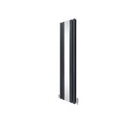 Radiateur Plat avec Miroir & Valves - 1800mm x 425mm - Gris Anthracite