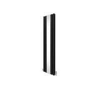 Radiateur Plat avec Miroir & Valves - 1800mm x 425mm - Noir Noir G