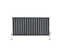 Radiateur Plat Horizontale à 1 Colonne & Vannes 600 x 1190 mm en Anthracite Anthracite