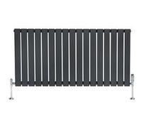 Radiateur Plat Horizontale à 1 Colonne & Vannes 600 x 1190 mm en Anthracite Anthracite