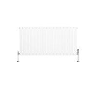 Radiateur Plat Horizontale à 1 Colonne & Vannes 600 x 1190 mm en Blanc Blanc
