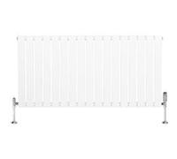 Radiateur Plat Horizontale à 1 Colonne & Vannes 600 x 1190 mm en Blanc Blanc