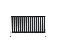 Radiateur Plat Horizontale à 1 Colonne & Vannes 600 x 1190 mm en Noir