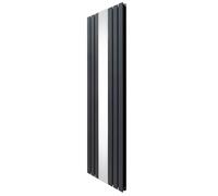 Radiateur Plat & Miroir Intégré 1800 x 565mm, Chauffage Moderne Vertical Double Colonne Acier au Carbone Gris Anthracite Mat, Cuisine Salon Salle de Bain [Brosse, Attaches Murales & Supports INCLUS]