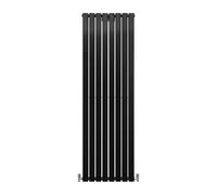 Radiateur Plat Mural 180 x 56 cm Noir Mat Brillant Pour Salle de Bain, Cuisine, Maison Moderne Design Scandinave [Kit de Fixations, Brosse de Nettoyage inclus & 15 ans de GARANTIE]