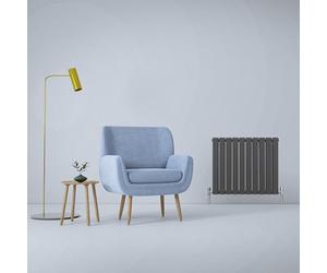Radiateur Plat Mural 60 x 70 cm Gris Anthracite Pour Salle de Bain, Cuisine, Maison Moderne Design Scandinave [Kit de Fixations, Brosse de Nettoyage inclus & 15 ans de GARANTIE]