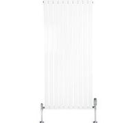 Radiateur Plat Verticale à 1 Colonne & Vannes 1600 x 700 mm en Blanc Blanc