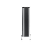 Radiateur Plat Verticale à 1 Colonne & Vannes 1800 x 420 mm en Anthracite