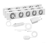 Radiateur pour radiateur avec contrôle automatique de la température, ventilateur silencieux pour répartition de la chaleur, chauffage économe en énergie, kit d'extension de chauffage 50 m³/h, blanc
