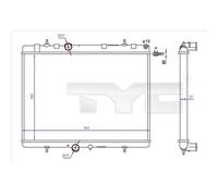 Radiateur, refroidissement du moteur TYC 726-0020-R