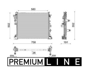 Radiateur, refroidissement moteur MAHLE CR 2598 000P